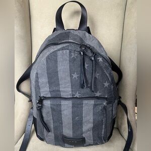 John Varvatos Gibson Flag Backpack Leather Canvas Charcoal/Grey/Black